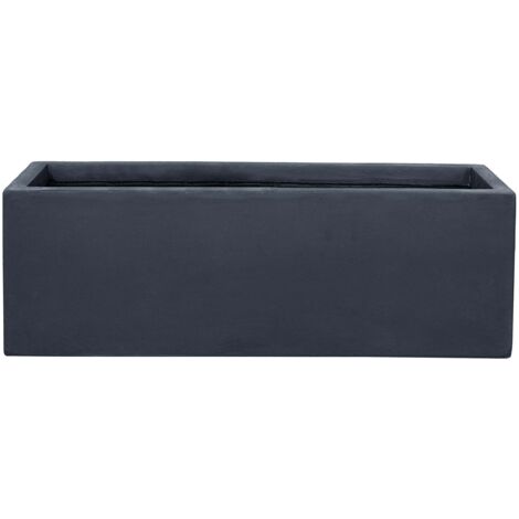 Jardinière grande taille d'extérieur HORIZON 75x24x25cm gris foncéen béton fibré, résistant au gel