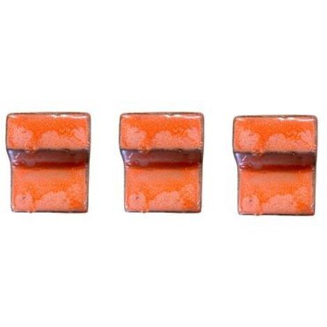 Lot de 3 pieds de pot 6cm aurore fait à la main en terre cuite émaillée (1/2)
