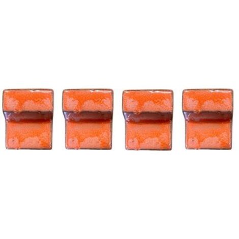 Lot de 4 pieds de pot 6cm aurore fait à la main en terre cuite émaillée (1/2)