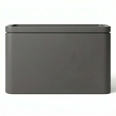 Pot grande taille d'extérieur INFINITY SQUARE 100x60cm anthracite, fait main en métal, résistant au gel