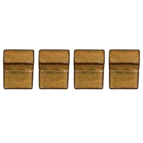 Lot de 4 pieds de pot 6cm sunset fait à la main en terre cuite émaillée (1/2)