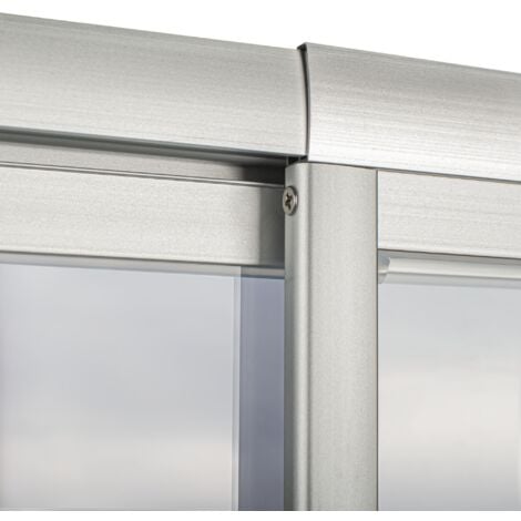 Schulte Duschkabine Sunny variabler Eckeinstieg mit Schiebetüren, 3 mm Sicherheitsglas ESG Dekor Querstreifen, Größe: variabel von 75 - 90 cm, Profilfarbe: Silberfarben