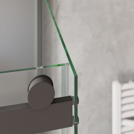 Wellnesskabine Schiebetür Korsika von Schulte, Komplettkabine, 6 mm starkes Sicherheitsglas ESG Klar hell, Rückwände 5 mm ESG Schwarz, Profilfarbe: Schwarz, 120 x 80 x 220 cm