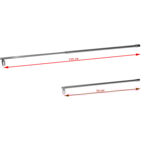 Schulte Stabilisator Chromoptik, Teleskop Haltestange für Glas/Wand Stabilisation, Wandhalterung für Duschwand, 79 - 120 cm, Glasstärke: 6 - 8 mm