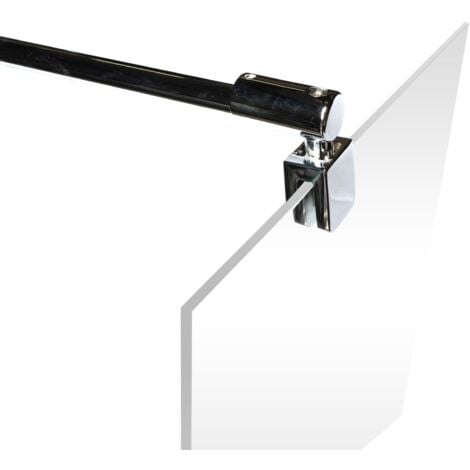 Schulte Duschwand Walk In, 6 mm Sicherheitglas (ESG) Dekor Wave, Farbe: Chromoptik, Größe: 90x200 cm, mit fixil-Glasbeschichtung Nano Versiegelung
