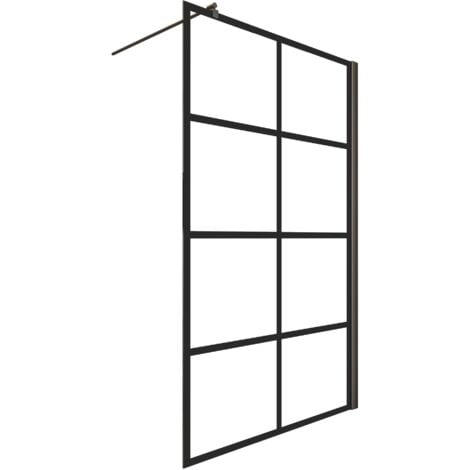 Schulte Duschabtrennung Duschwand Walk In Soho Black, 6mm Sicherheitsglas Dekor Soho Black inkl. Fixil-Beschichtung, Profilfarbe: Mattschwarz, Größe: 120 x 200 cm