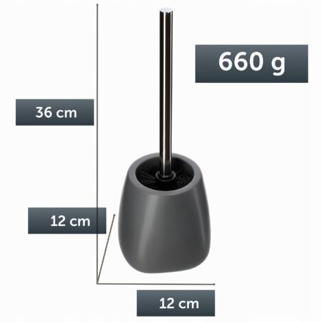 KADAX Set Di 2 Scopini Per WC Con Manico In Acciaio E Supporto In Ceramica, Design Elegante, Colore Nero, Accessori Bagno