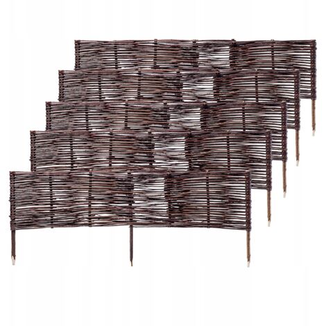 KADAX Palizzata in Vimini Naturale per Giardino, Recinzioni Decorative per Delimitare, Decorare e Valorizzare il Tuo Spazio Esterno (100 x 40 cm, Set da 5)