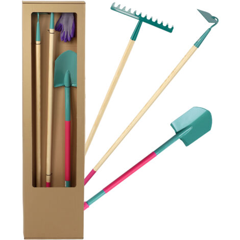 Kit di attrezzi da giardinaggio professionali per donna KADAX: vanga, rastrello, zappa e guanti, la soluzione completa per un'efficace gestione del giardino