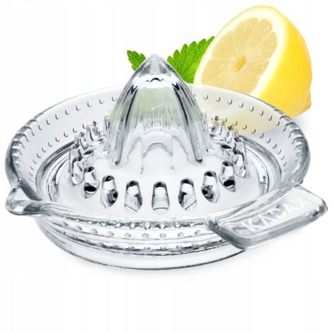 Kadax Spremiagrumi in vetro sodico-calcico, spremiagrumi manuale con beccuccio, per limone, arancia (trasparente)