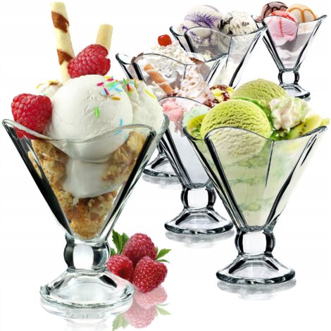 KADAX Coppette Gelato Coppette Dessert in Vetro 6 pz 200 ml
