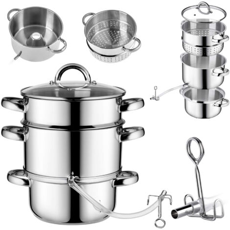 KADAX Spremiagrumi Pentola 5L Acciaio Inossidabile Vapore Per Induzione Acciaio Gas Induzione 3in1