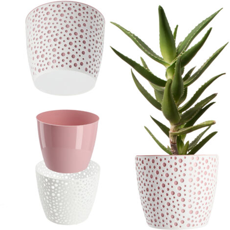 PAFEN Vaso Da Fiori Effetto Rattan: In Plastica Resistente Con Inserto, Diametro 25 Cm, Colore Antracite Per Interni Ed Esterni - 4