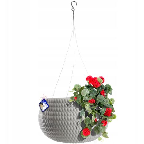 KADAX Vaso da fiori sospeso per balcone terrazza ciotola grigio 29,5 cm