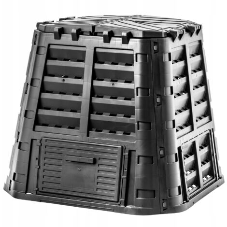 Compostiera da giardino KADAX 480L, una soluzione ecologica e pratica per trasformare i tuoi rifiuti organici in fertilizzante naturale, contenitore per compost (Nero)