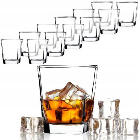 Set 4 Bicchieri KADAX Leni In Vetro 280 Ml – Per Whisky, Acqua, Succhi, Cocktail, Fondo Spesso, Regalo