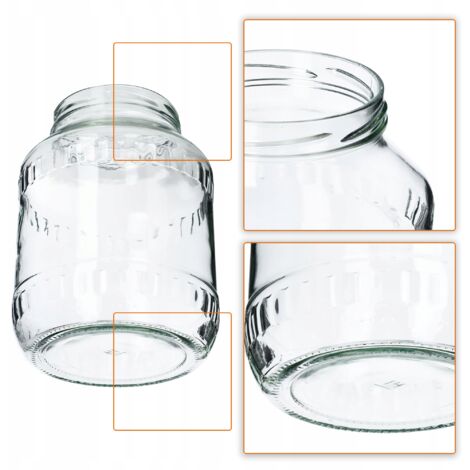 KADAX Weckpotten, 2,5 liter, inmaakpot, diameter van 100 mm, inmaakpot, voorraadpot, komkommerglas, ronde potten (12 stuks, gouden deksel