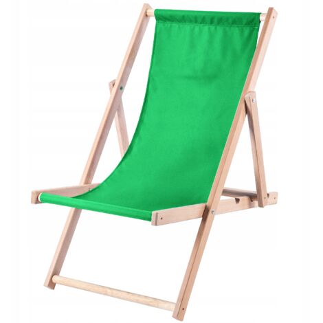 KADAX Sedia a sdraio pieghevole in legno per un comodo relax in spiaggia, sul balcone o in giardino, sedia a sdraio pieghevole da esterno (Verde) (1/5)