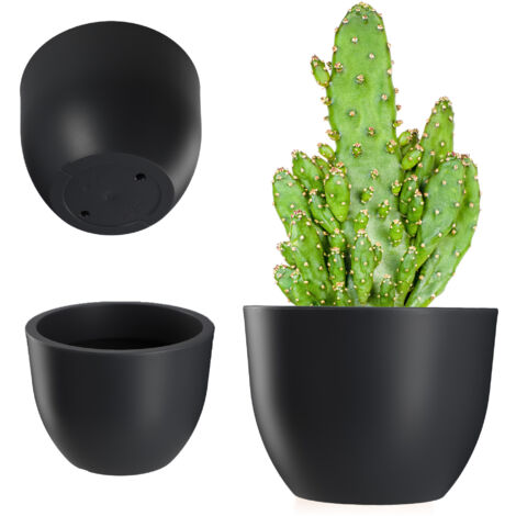 Beliani Vaso per fiori Croton Bianco crema rotondo (HxLxP) 42 x 35 x 35 cm