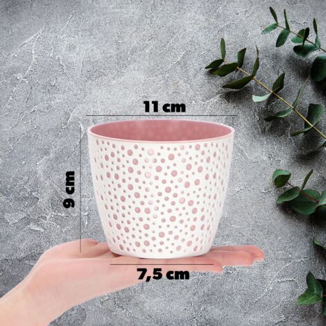 CYLINDRO Vaso Rotondo In Plastica - Fioriera Resistente Con Fori Di Drenaggio, Colore Beige Taupe, Diametro 45 Cm