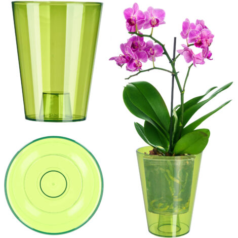 10 Vasi Per Orchidee In Plastica Trasparente – Con Fori Di Drenaggio E Aerazione – Diametro 11 Cm, Altezza 10 Cm