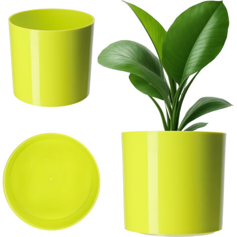 Fioriera Alta Plastica 47L Fioriera Rotonda Alta Per Piante Da Interno/esterno - Capacit&agrave; 27-47L, Altezza 58-68 Cm, In Plastica Fioriera Rettangolare Bianca