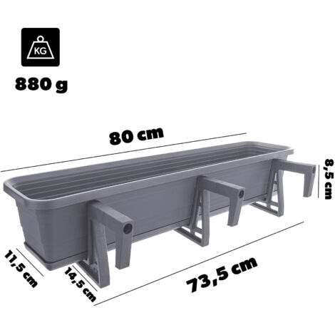 Sottovaso Per Vaso Da Fiori ARTEVASI Capri In Polipropilene Di Colore Antracite L 35 X H 5 X P 89 1 Cm 35588672