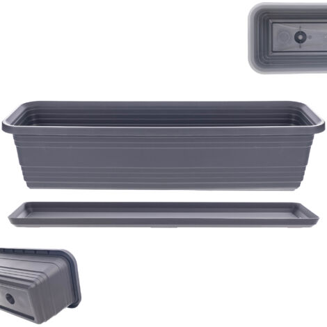 Vaso da fiori KADAX Vaso da fiori da balcone 60 cm + supporto Antracite