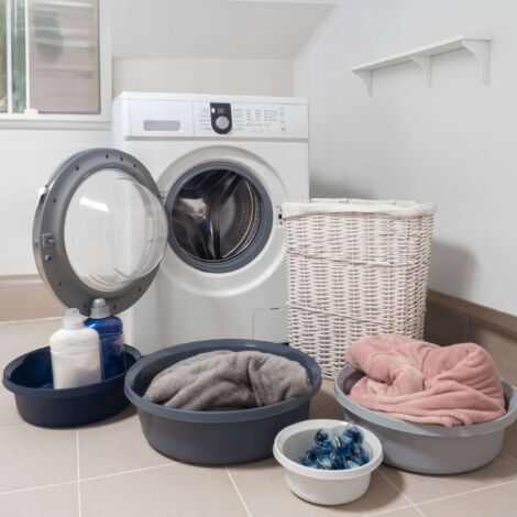 Lavabo Rotondo KADAX, Plastica Opaca, Robusto, Bagno, Versatile, Crema