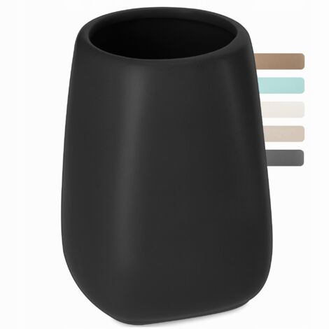 Tazza da bagno KADAX, tazza per spazzolino in ceramica, tazza da bagno, portaspazzolino, tazza per l'acqua, finitura opaca (Nero 2) (1/5)