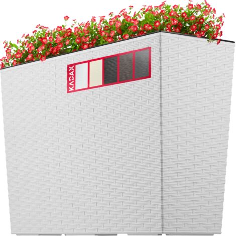 Vaso da fiori fioriera effetto rattan sopravaso fioriera rotonda 25 cm insert