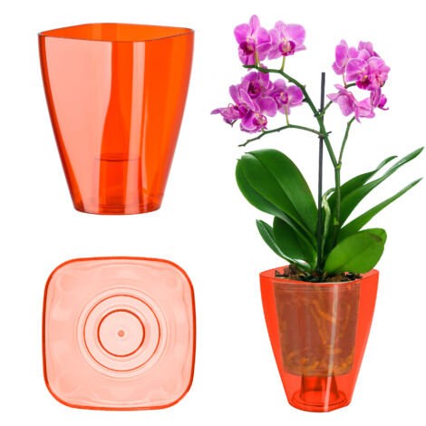 KADAX Vaso da Fiori, Vaso da Fiori Sottile Semplice Orchidea Margherita per Cucina e Soggiorno, Diametro 12 cm, Rettangolare, Rosso (1/5)