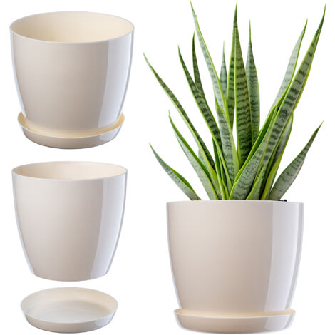 KADAX Vaso da fiori con supporto Coperchio in plastica Vaso da fiori 23 cm Crema per fiori