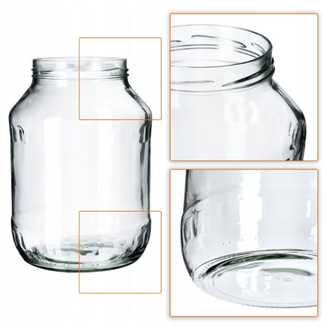 KADAX Barattoli Per Conserve Da 1,7L Con Tappo A Vite FI89 - 12 Pezzi Neri, Ideali Per Cetrioli, Kimchi E Crauti