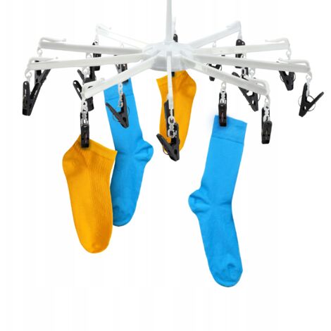 Stendino Calzini 365° Ruotabile Con 36 Clip - Pieghevole E Antivento - Per Lingerie, Intimo, Reggiseni - Foto 8