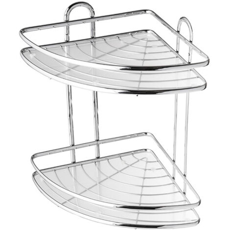 2 PACK MENSOLE Del Bagno Mensola Angolare Per Wc Ripiano In Metallo - Foto 10