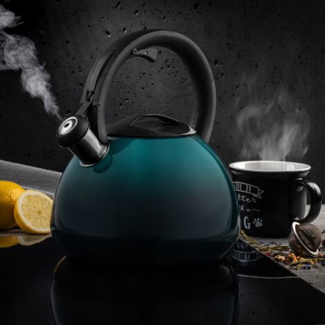 Bollitore Da Tè A Fischio, In Acciaio Inox, Colore Caramella, 1 L, 1,5 L, 2 L, Compatibile Con Fornelli A Gas, Induzione, Elettrici (monocolore, 1,5 L - Foto 6