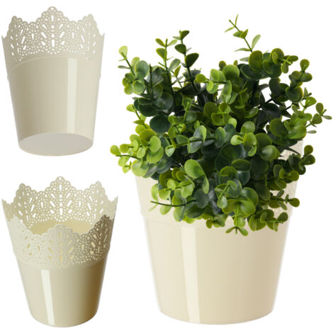 Prosperplast Fioriera Sandy DSK180 | Vaso Con Interno In Plastica | Diametro 18 Cm | Colore Antracite
