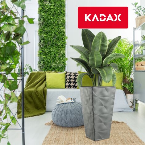 KADAX Vaso Da Fiori Vaso Da Fiori Con Inserto Coperchio Portafiori Alto Da Giardino Grafite 24x47 Cm 82129258