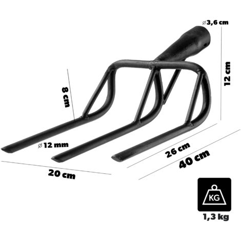 KADAX Rastrello Da Giardino In Acciaio Rastrello Per Pietre, Rastrello Piatto Con Testa Rinforzata Attrezzo Da Giardino Per La Raccolta Delle Pietre Con Manico In Legno 82129701