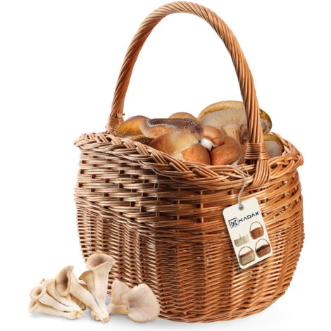 MyBer Cesto In Vimini Intrecciato A Mano, Grande 50/32/22 Cm, Con Fodera Lavabile, Naturale