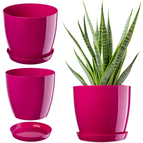 KADAX Vaso Per Piante Con Inserti E Manici – 5 Misure, Plastica Resistente UV E Gelo, Effetto 3D Beige
