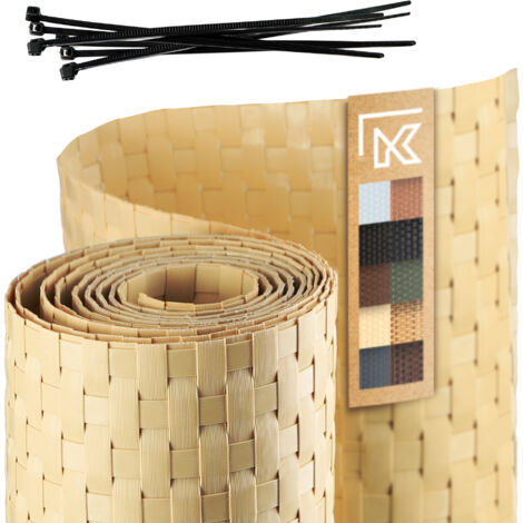 Nastro di recinzione KADAX beige per pannelli di recinzione 19 cm 2,55 m Copertura per recinzione