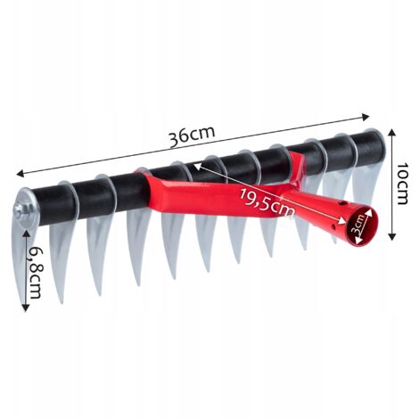 Rastrello Scarificatore ZenXstore Per Prato - Rimuove Muschio Ed Erbacce - Denti In Plastica, Larghezza 42 Cm - Colore Blu - copertina