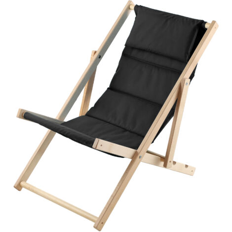Cuscino per lettino da spiaggia pieghevole da giardino KADAX Produttore di vernici per legno nero (1/5)