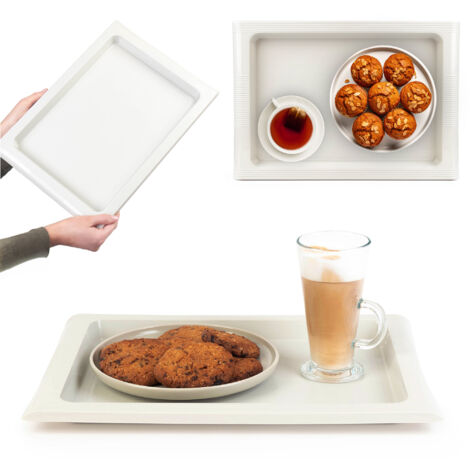 Vassoio da cucina KADAX Vassoio da bar in plastica grande bianco 40x28 cm
