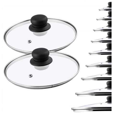 KADAX Coperchio Universale In Vetro Per Pentole E Padelle, 24 Cm, Manico Rimovibile Resistente Al Calore, Adatto A Varie Misure - 2