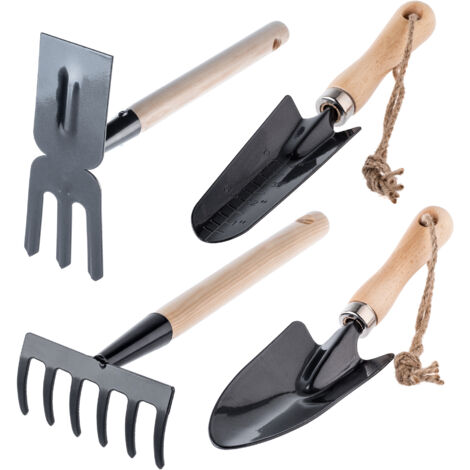 KADAX 4in1 Set di attrezzi da giardino Spatola Zappa Rastrello Artigli per il terreno (1/5)