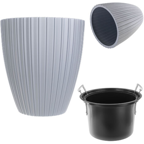 Vaso Da Fiori Decorativo KADAX Con Inserto Interno - Rotondo - Plastica