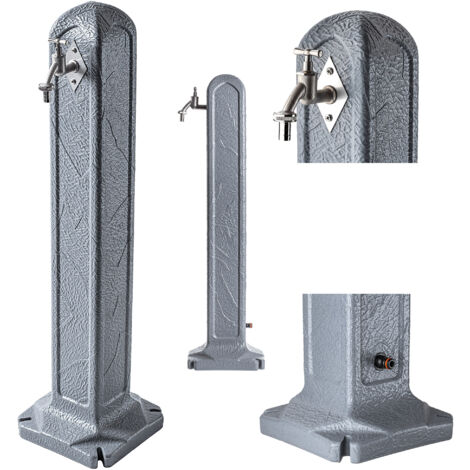 KADAX Colonna d'acqua in plastica, Colonna d'acqua da giardino, Colonna d'acqua da giardino, Colonna d'acqua con rubinetto, Rubinetto indipendente (Granito)